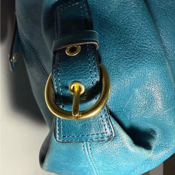 Coach Teal Leather Satchel - Picture 5 of 8